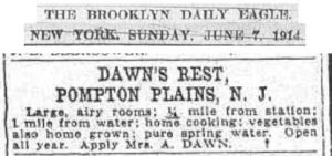 Dawn's Rest ad (1914)